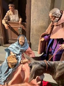 Die Herbergssuche mit neapolitanischen Figuren aus dem Besitz des ehemaligen Sonnenwirts Karl Otto Schimpf.